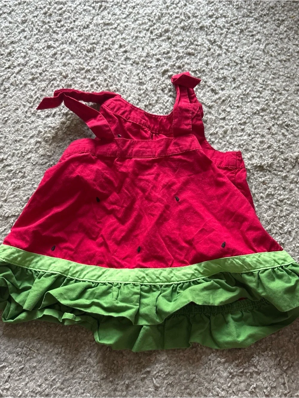 Gymboree Watermelon Print Tank Dress Green Ruffle Hem Sz 4 Vintage